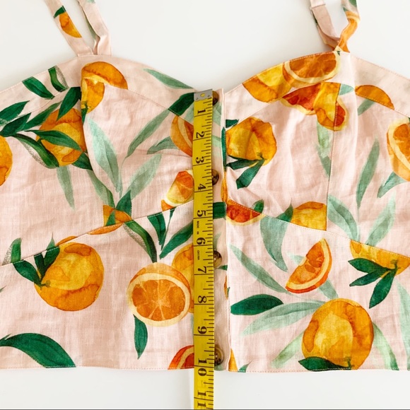 NWT Parker Linen Orange Print Crop Top - Picture 13 of 15